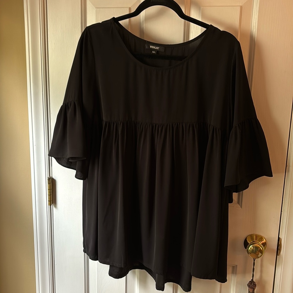 Black babydoll blouse - size M/L